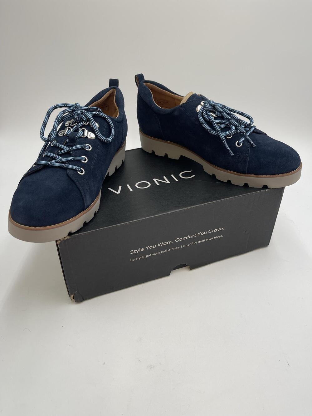 Ballari Womens Suede Lace-up Oxfords Navy Blue Lace Up Comfort Size 7.5 W